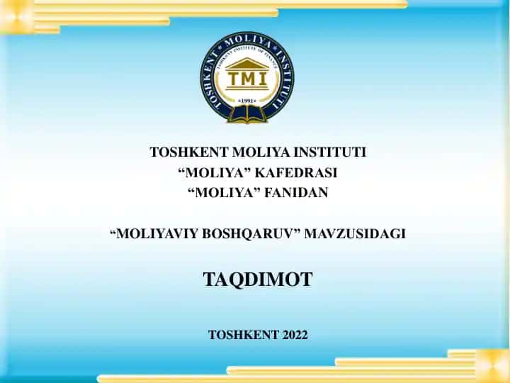 Moliyaviy boshqaruvning mazmuni va mohiyati