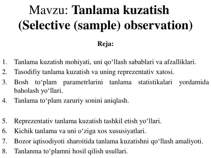 Tanlama kuzatish