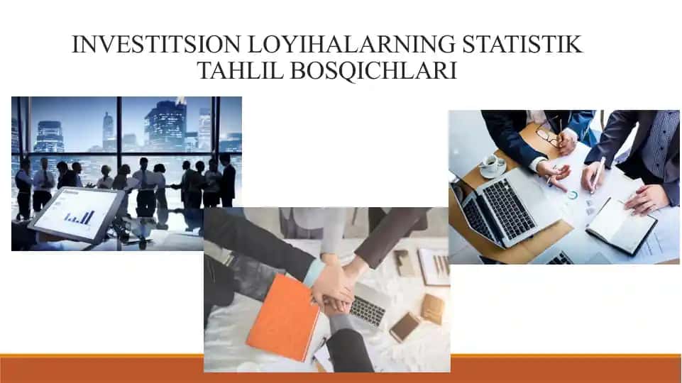 INVESTITSION LOYIHALARNING STATISTIK TAHLIL BOSQICHLARI