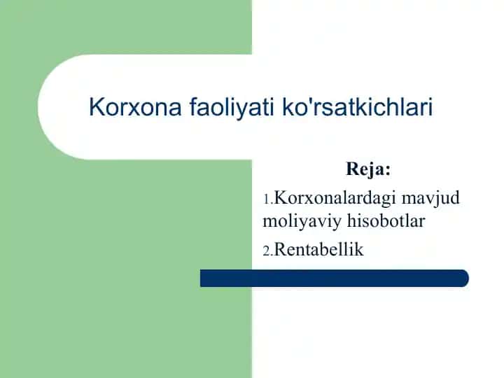 Moliyaviy hisobotlar tizimi