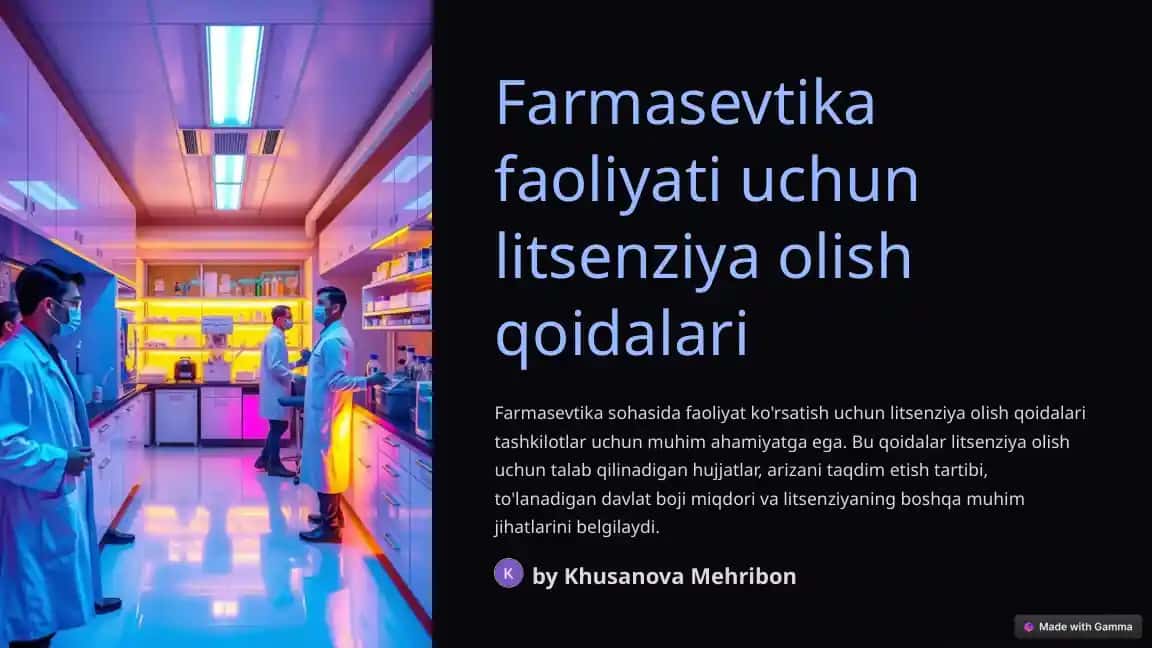 Farmasevtika faoliyati uchun litsenziya olish qoidalari