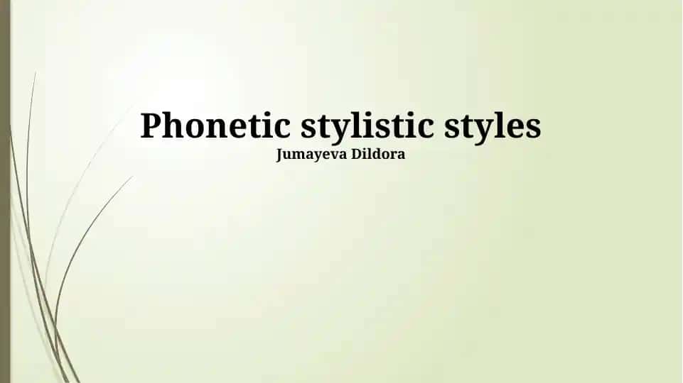 Phonetic stylistic styles