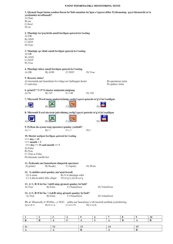9-SINF INFORMATIKA MONITORING TESTI