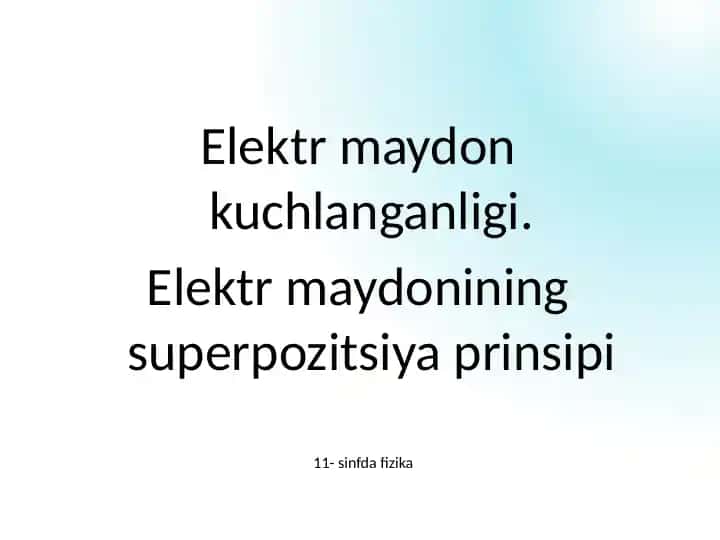 Elektr maydonkuchlanganligi