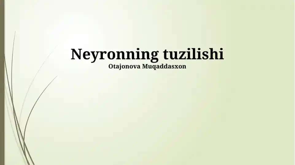 Neyronning tuzilishi