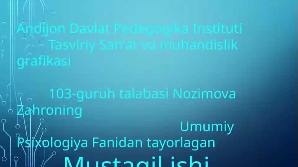 Tasviriy San'at va Muhandislik Grafikasi