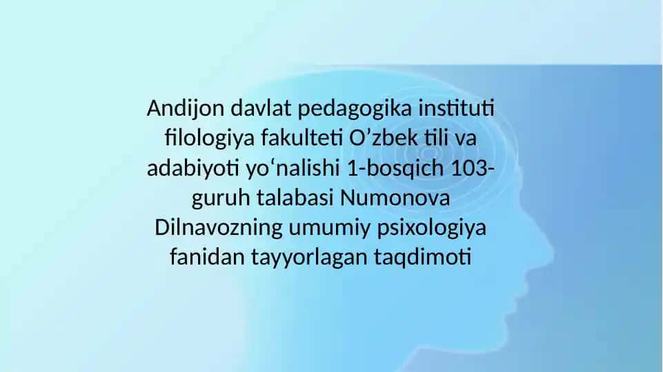 Yetuklik va keksalik davrining psixologik xususiyatlari
