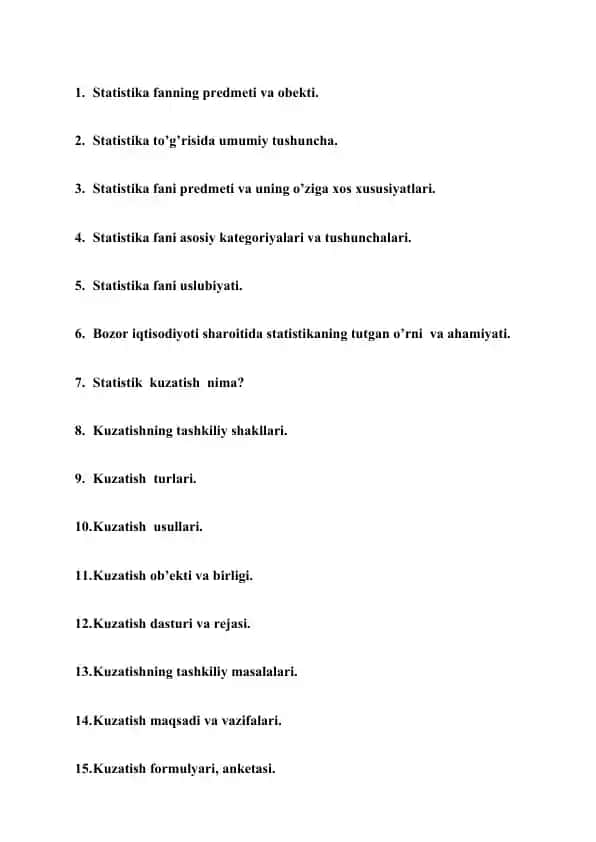 Statistika asoslari