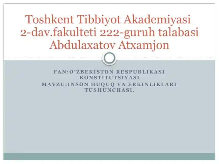 O’zbekiston Respublikasi konstitutsiyasi