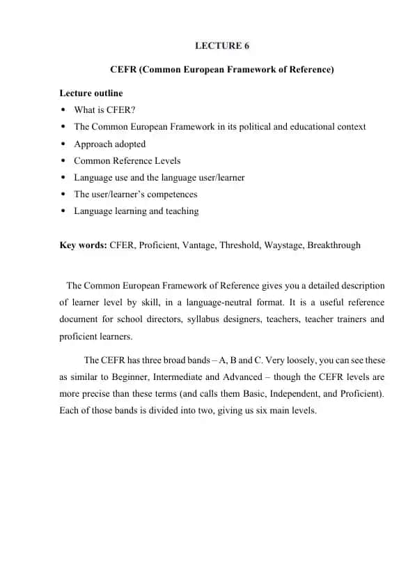Common European Framework of Reference (CEFR)