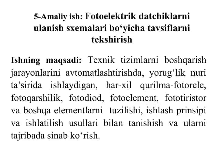 Fotoelektrik datchiklar