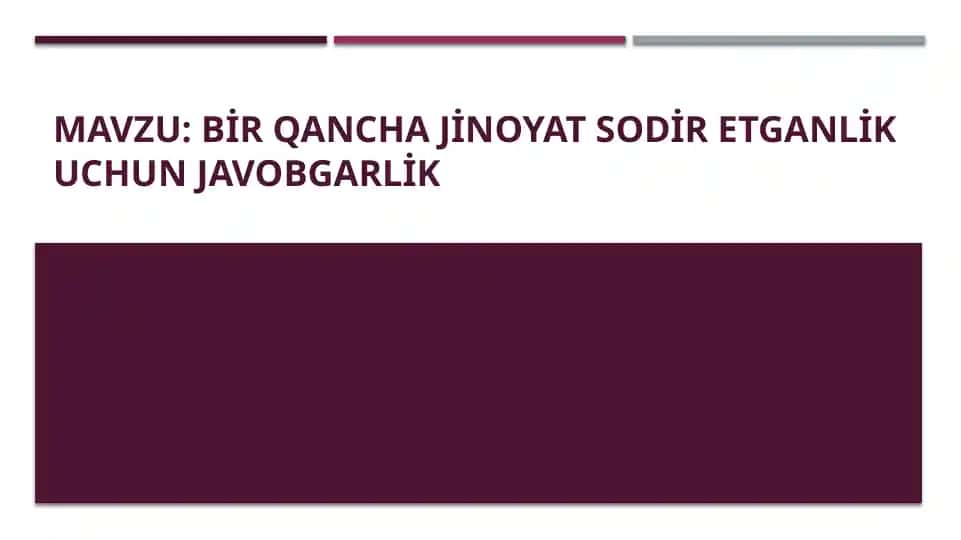 Bir qancha jinoyat sodir etganlik uchun Javobgarlik