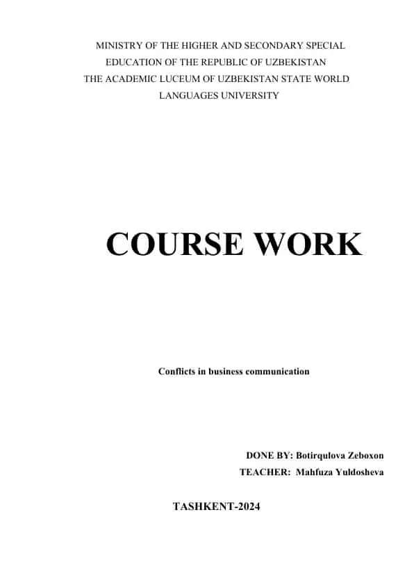 Conflicts in Business Communication