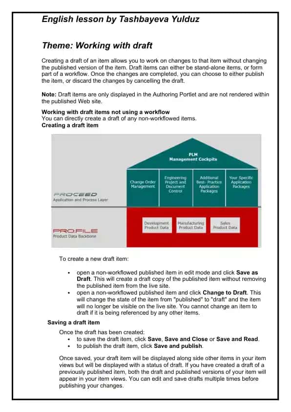 Draft item management