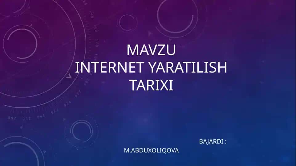 Internet yaratilish tarixi