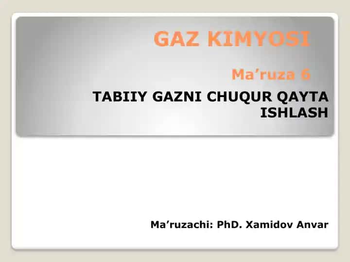 GAZ KIMYOSI