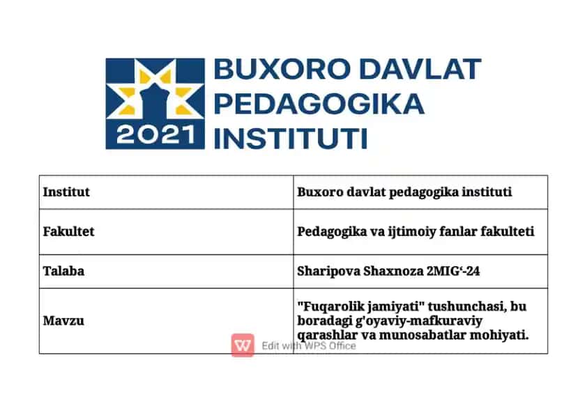 "Fuqarolik jamiyati" tushunchasi, bu boradagi g'oyaviy-mafkuraviy qarashlar va munosabatlar mohiyati.