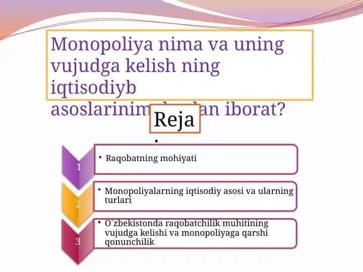 Monopoliya va Monopoliya Nosozliklari
