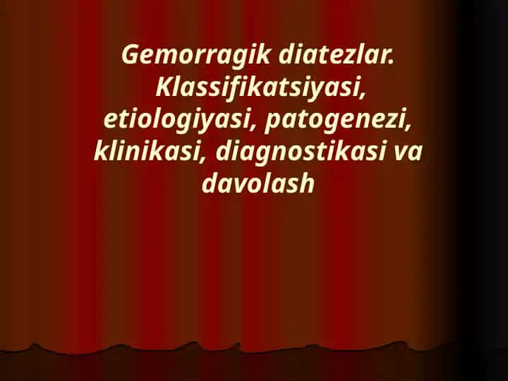 Gemorragik diatezlar