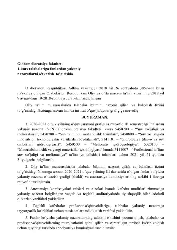 Gidromelioratsiya fakulteti