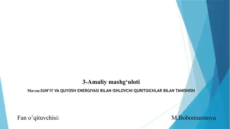 Amaliy mashg‘ulot