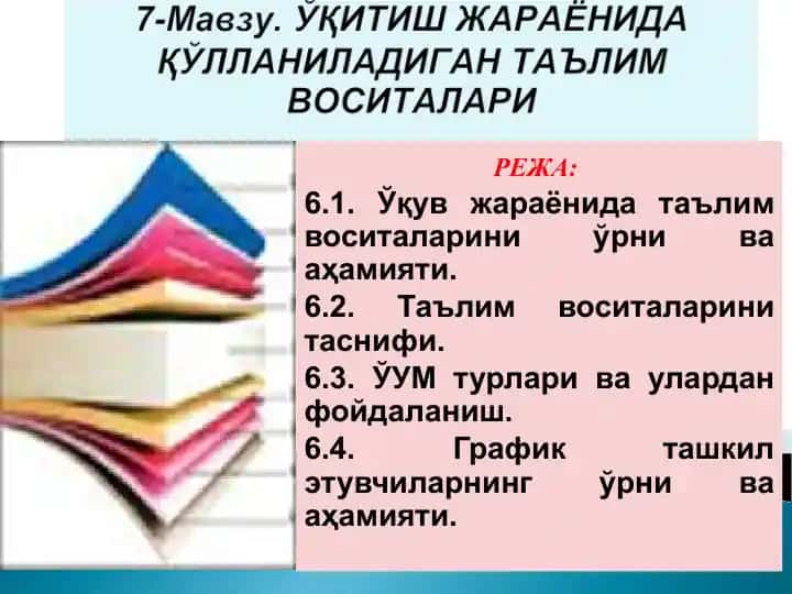 Ta'lim vositasi haqida ma'lumotlar