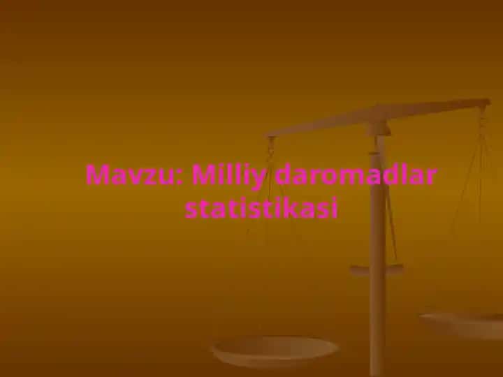 Milliy daromadlar statistikasi
