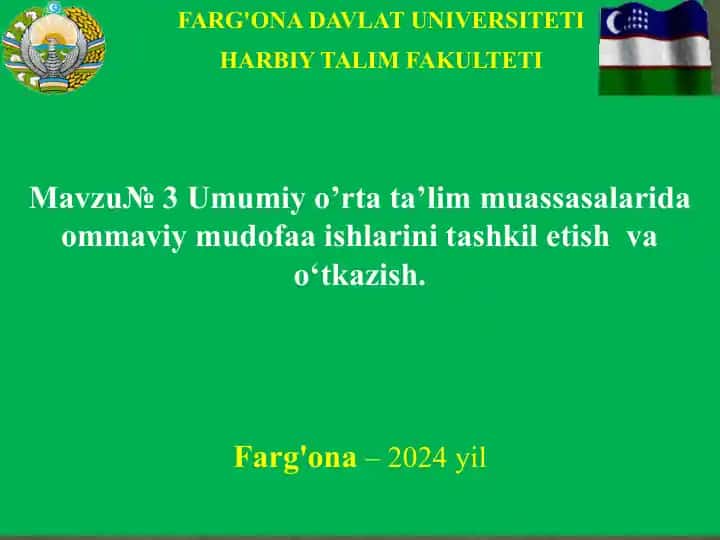 Ommaviy mudofaa ishlarini tashkillash