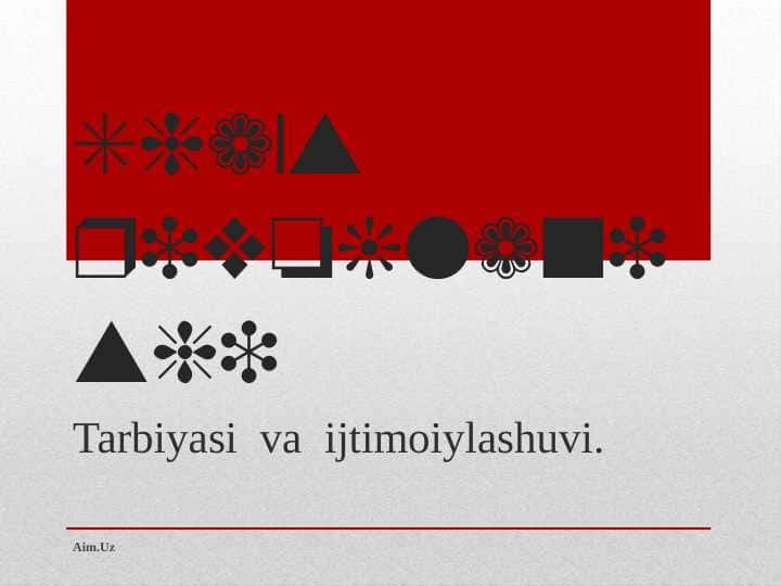 Shaxs rivojlanishi va ijtimoiylashuvi
