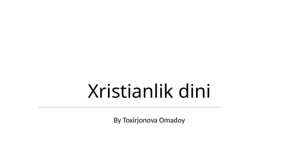 Xristianlik dini
