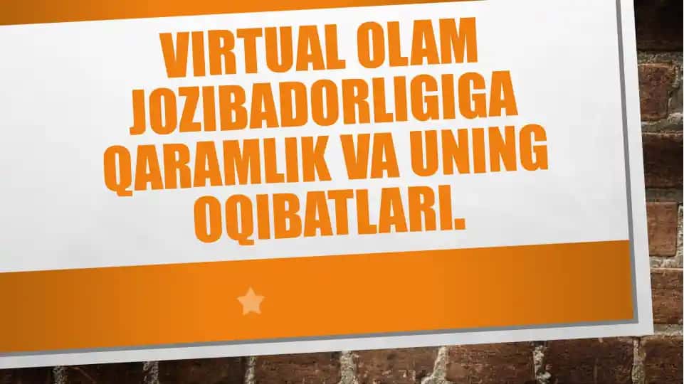Virtual olam jozibadorligiga qaramlik va uning oqibatlari