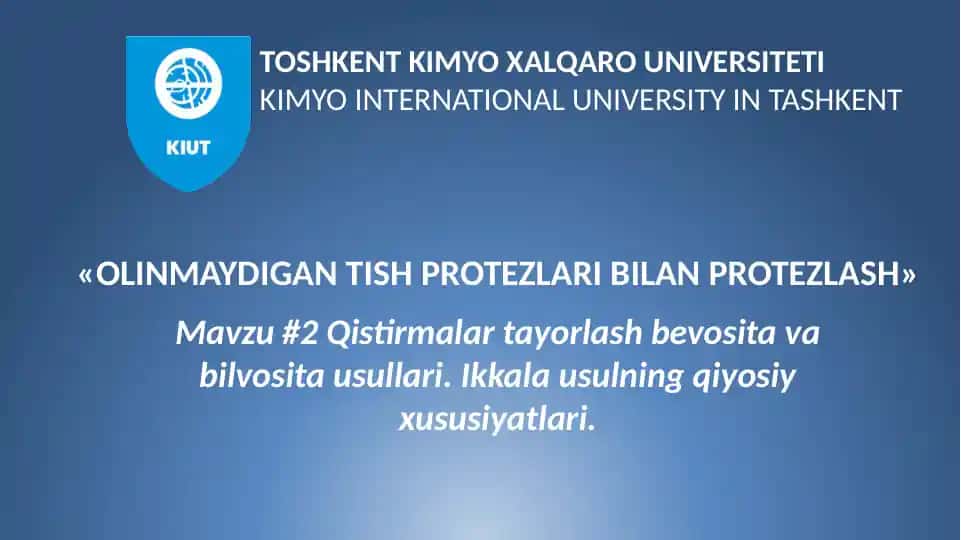 Zamonaviy shtift konstruktsiyalarining tasnifi