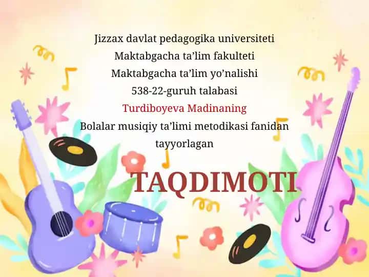 Musiqaviy-ritmik xarakatlar metodikasi