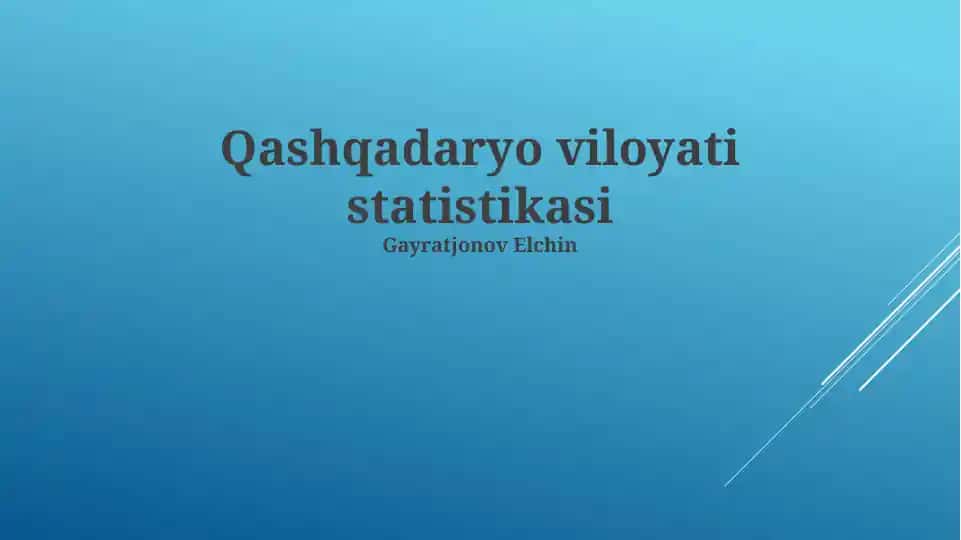 Qashqadaryo viloyati statistikasi