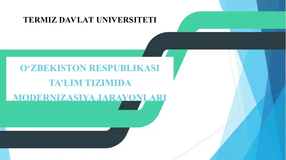 O‘zbekiston Respublikasi ta’lim tizimidagi isloxotlar