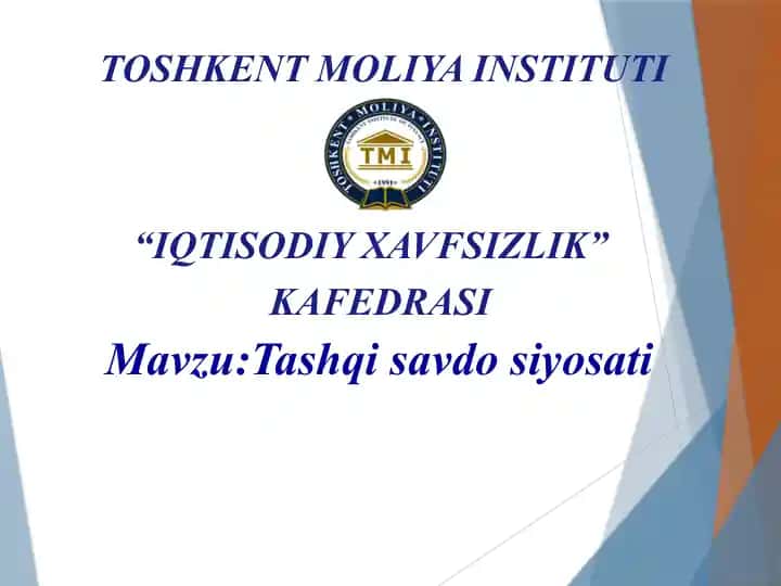Tashqi savdo siyosati