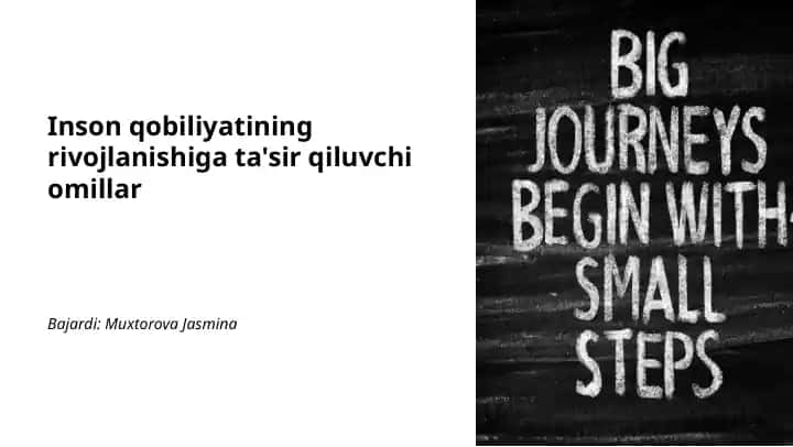 Inson qobiliyatining rivojlanishiga ta'sir qiluvchi omillar