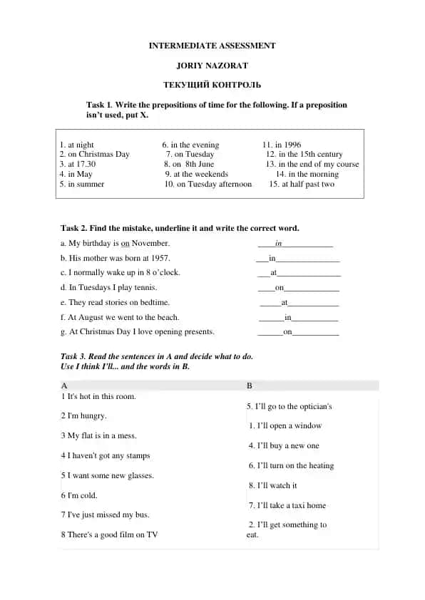 INTERMEDIATE ASSESSMENT JORIY NAZORAT
