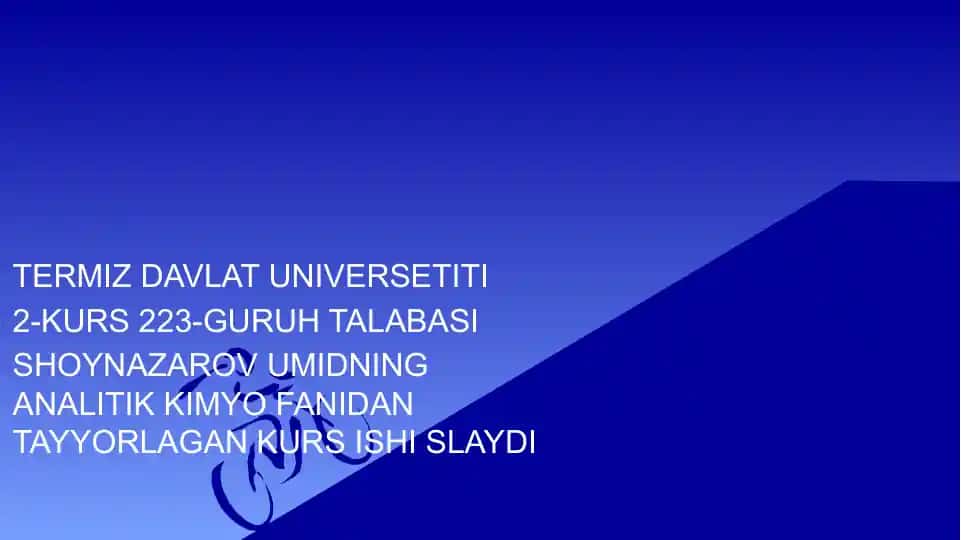 Ion Almashinish Xromatografiyasi Kurs Ishi Slaydi