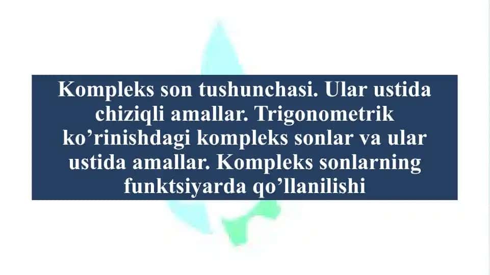 Kompleks sonlar