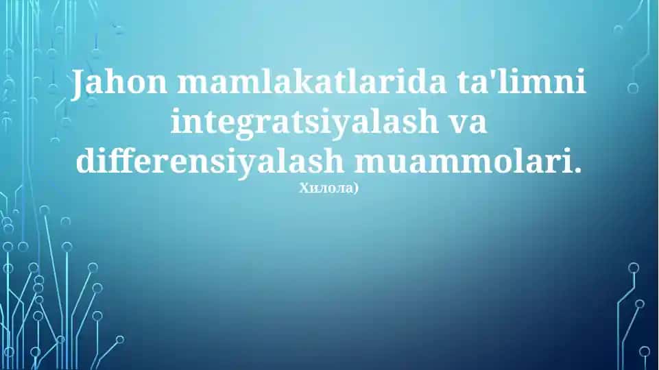 Integratsiyalash va Differensiyalash Muammolari