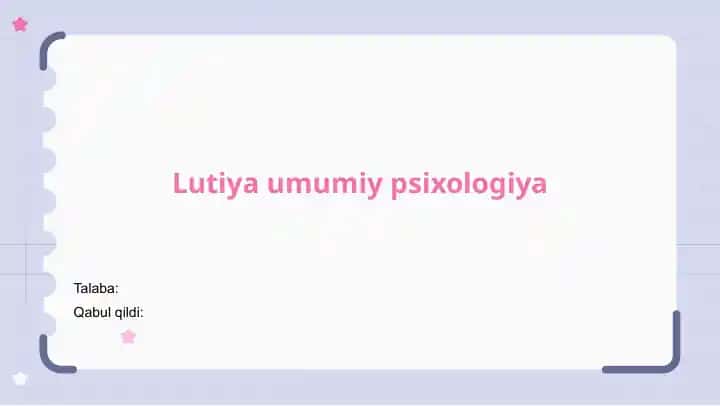 Lutiya umumiy psixologiya