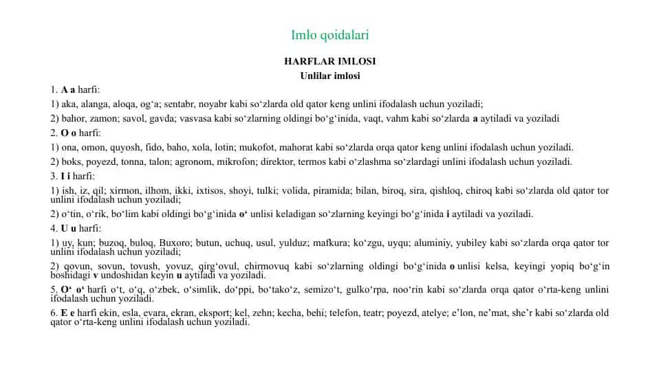 Imlo qoidalari