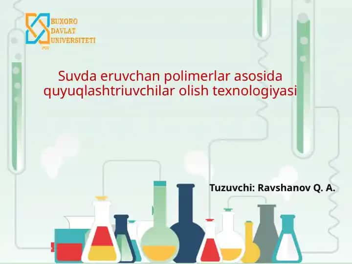 Eruvchan polimerlar asosida quyuqlashtriuvchilar olish texnologiyasi