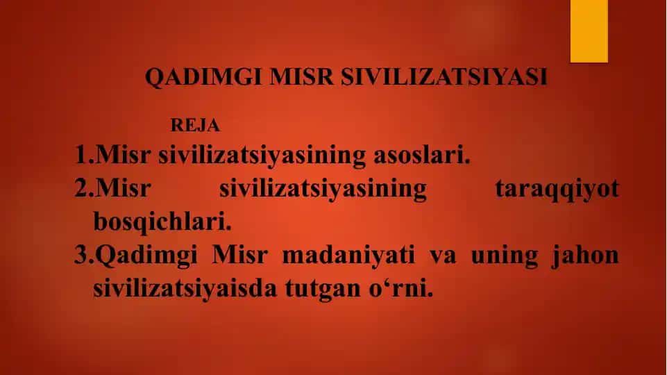 Qadimgi Misr sivilizatsiyasi
