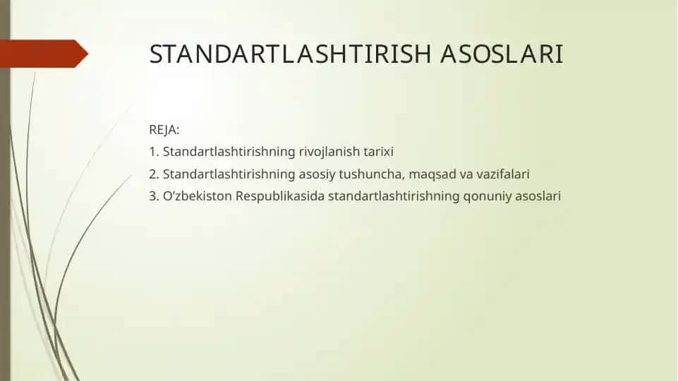 Standartlashtirish asoslari