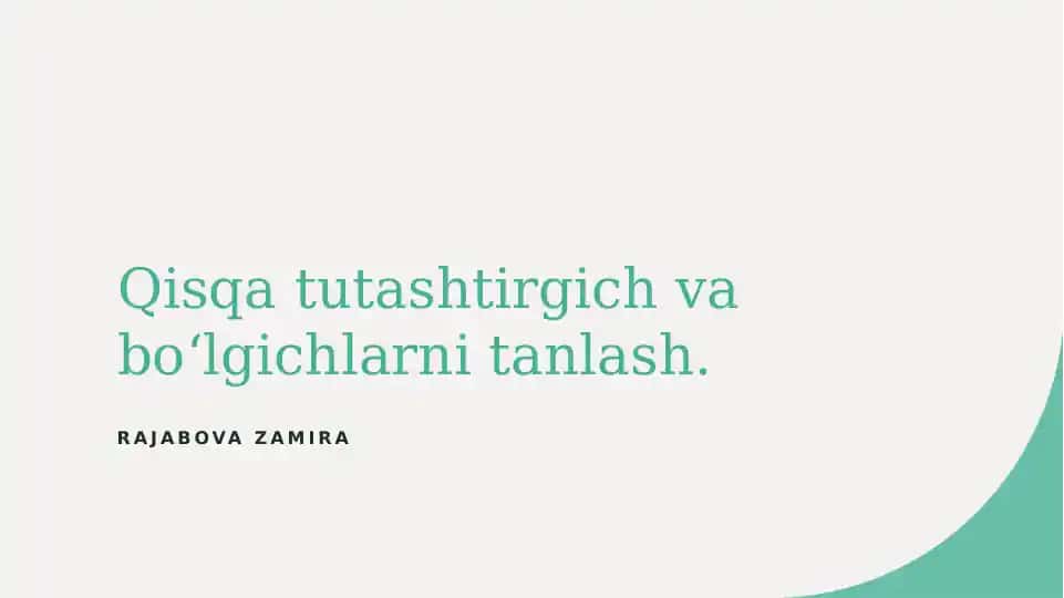 Qisqa tutashtirgichlar