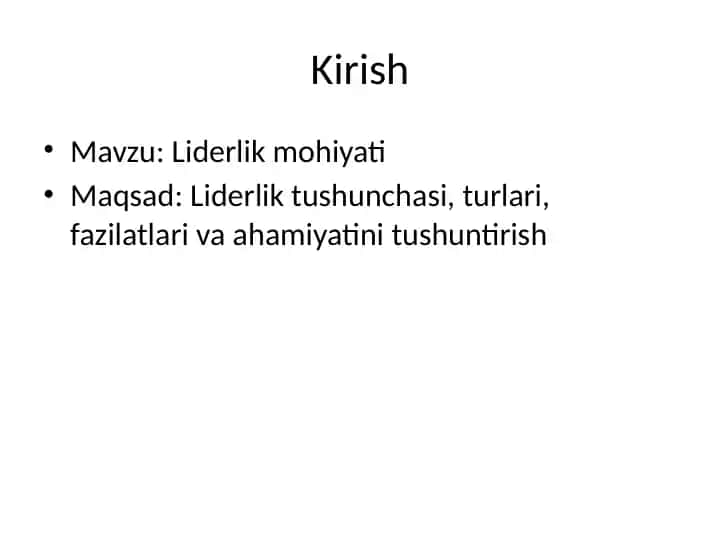 Liderlik