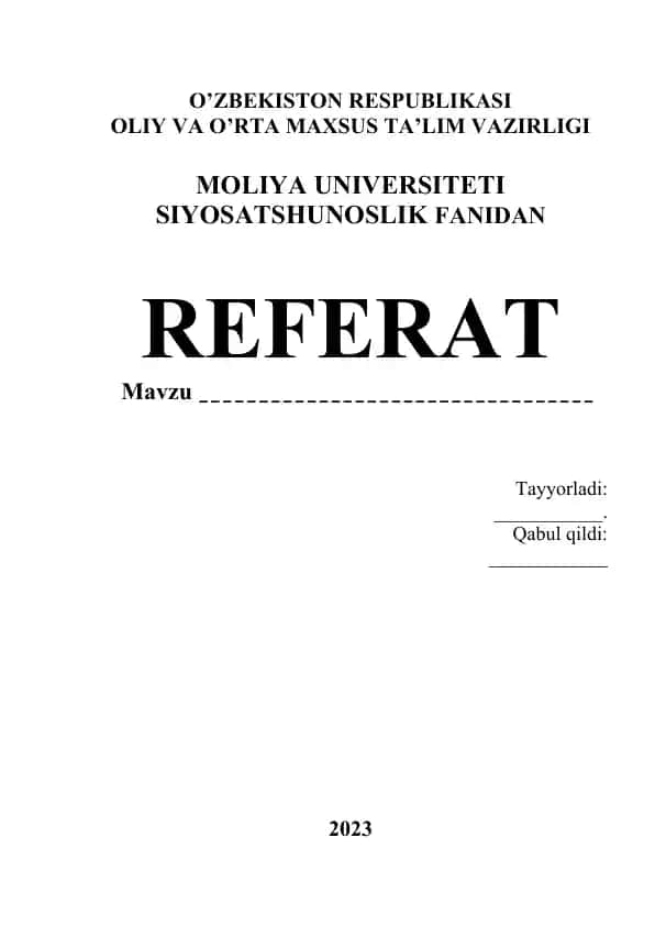 Siyosiy Madaniyat, Siyosiy Mafkuralar bo‘yicha Referat