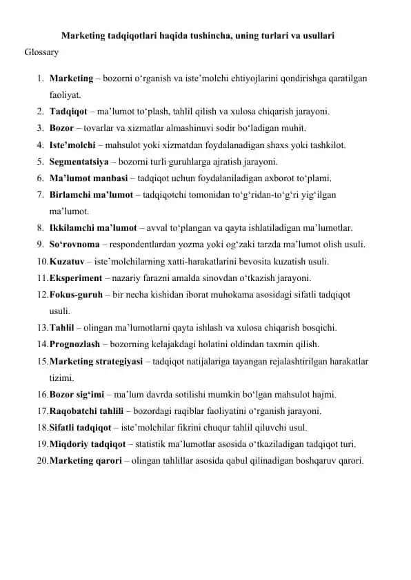Marketing tadqiqotlari